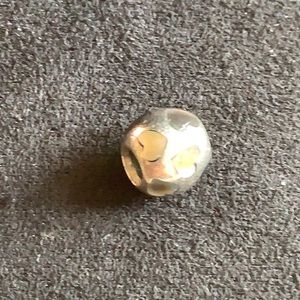 Pandora Charm | Silver and moon gem heart